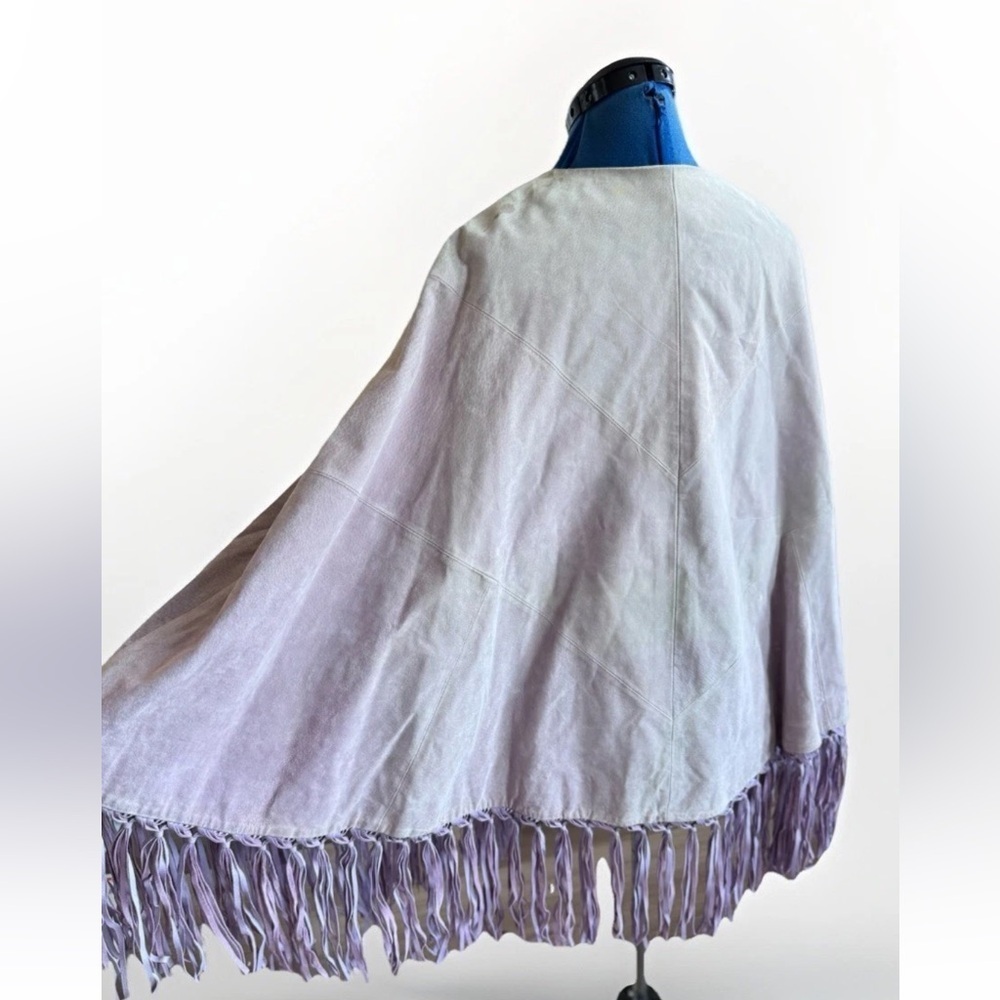 Vintage Terry Lewis Classic Luxuries Cape Fringe Poncho Leather Western *Flaws - Picture 5 of 12